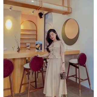Set đũi áo peplum mix chân váy