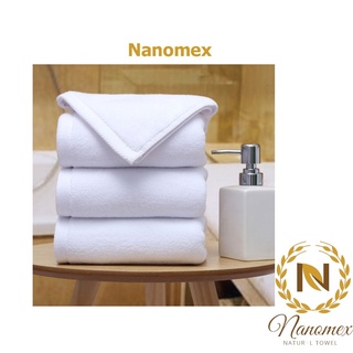 Khăn tắm xuất dư khách sạn 70x140 loại siêu dày 3*-5* (550g) 100% cotton trắng cao cấp thấm hút tốt mềm mại Nanomex