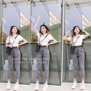 Áo croptop cổ bẻ