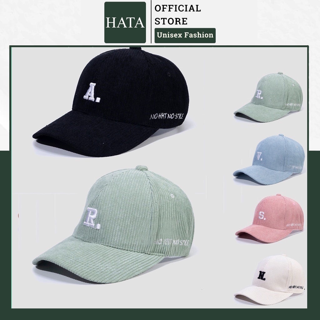 Mũ Lưỡi Trai Nón Kết Nhung Cao Cấp Thêu Chữ A V R S P W No Hat No Style 453