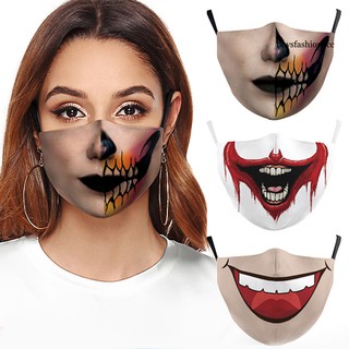Khẩu trang họa tiết hàm răng sáng tạo cho halloween