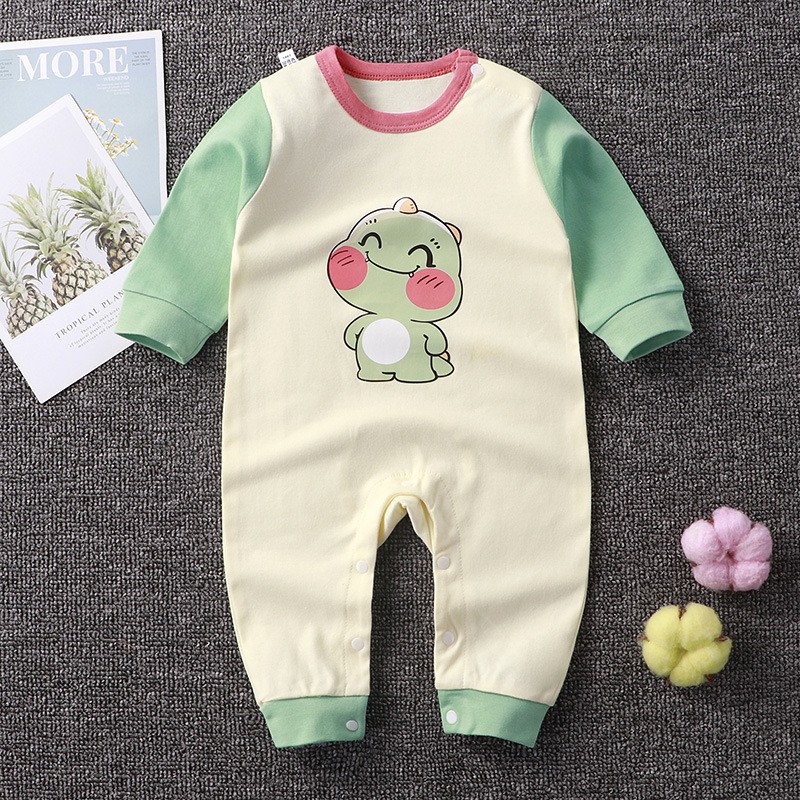 Bộ Áo Liền Quần Tay Dài In Hoạt Hình Dành Cho Trẻ Sơ Sinh 0-18 Tháng Tuổi