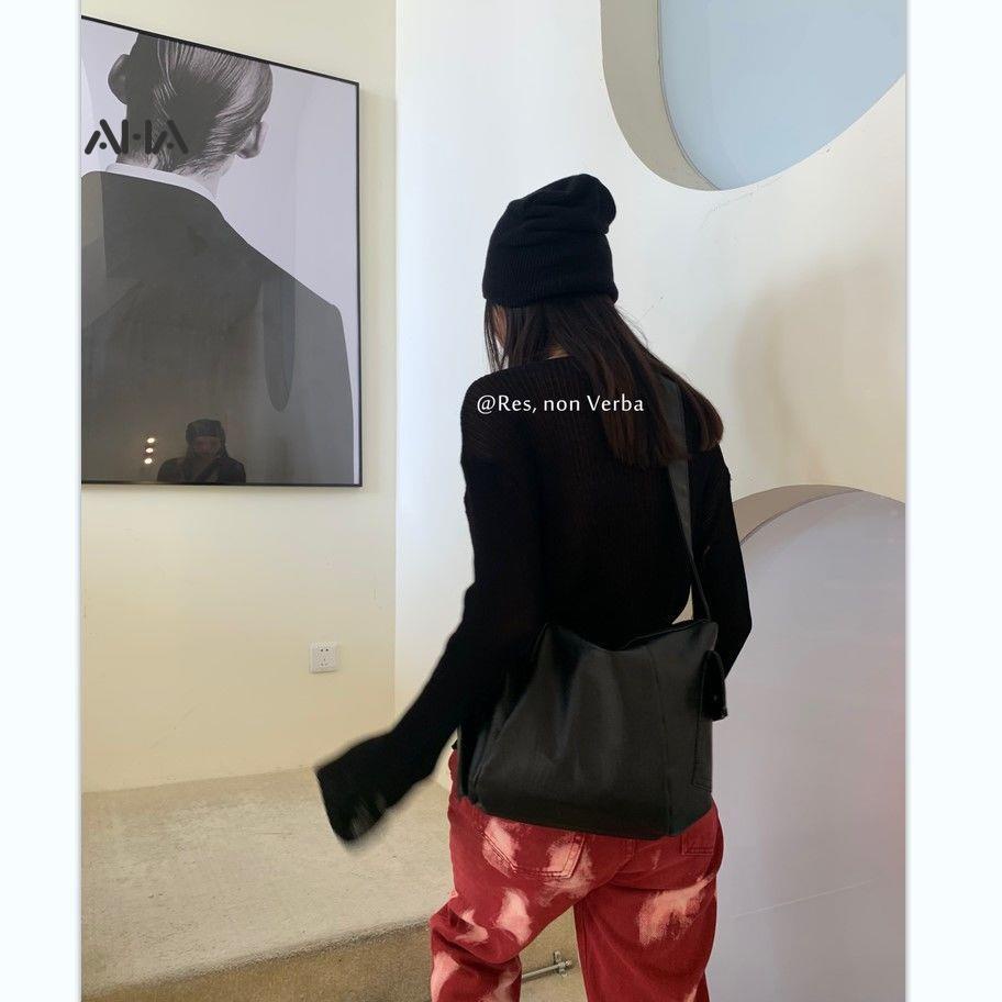 Túi xách AHA official chất liệu da cỡ lớn phong cách cổ điển cho nữ