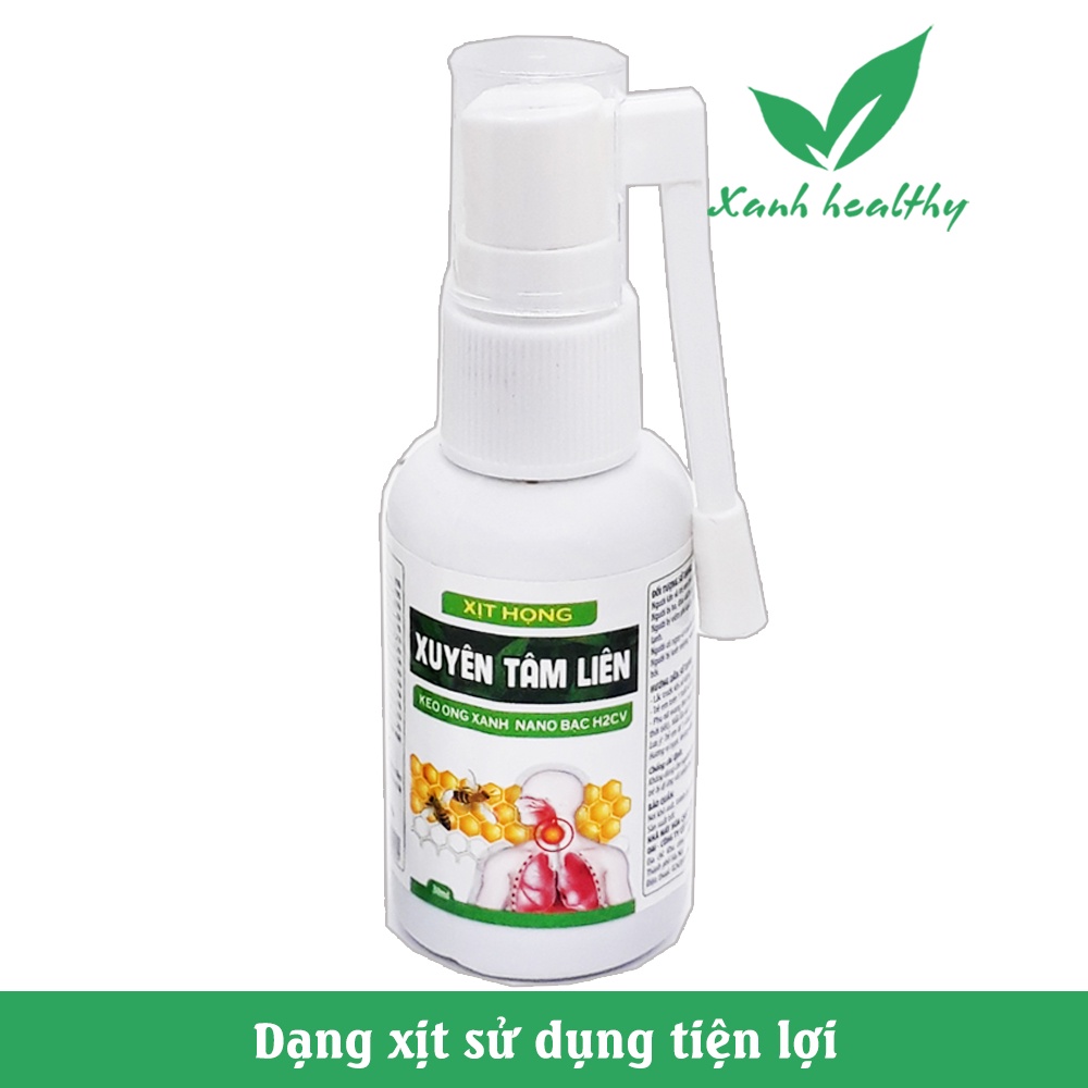 Xịt họng keo ong, xuyên tâm liên, húng chanh, kim ngân hoa giúp làm sạch răng miệng, kháng khuẩn,, virus, khử mùi hôi
