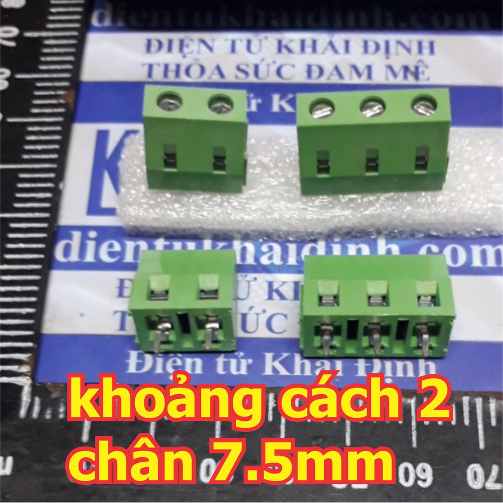 10 cái domino, terminal đầu nối xanh lá, GX128/KF128/DG128 7.5mm, 3p 3 chân kde4860