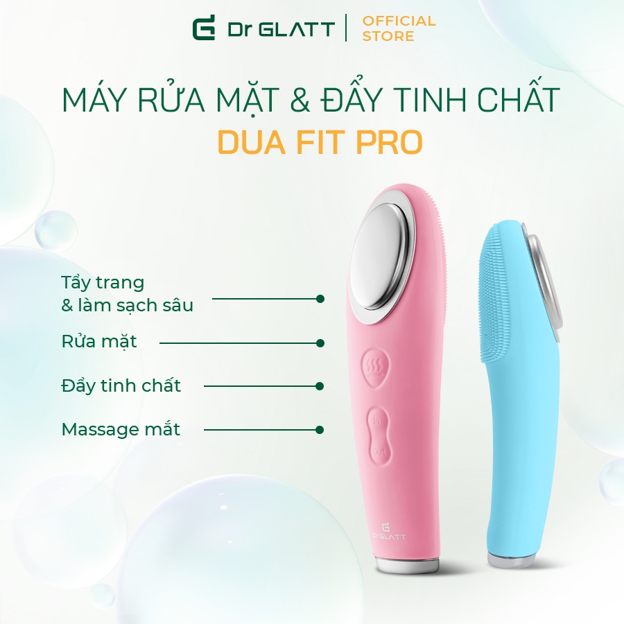 Set Máy Rửa Mặt và Máy Nâng Cơ Mặt - tẩy trang, sạch sâu, massage mắt, nâng cơ chống nhăn, tăng sinh collagen DR GLATT