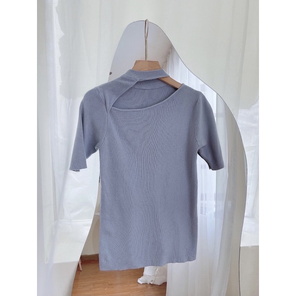 Annie shirt - áo len tăm thiết kế khoét vai