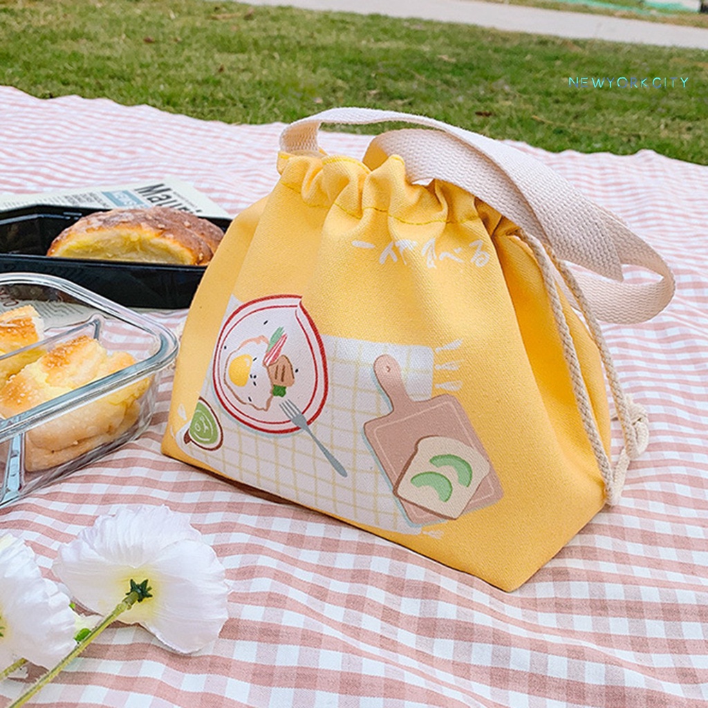 Túi Canvas Dây Rút Cách Nhiệt Chống Rò Rỉ Đựng Thực Phẩm Đi Cắm Trại