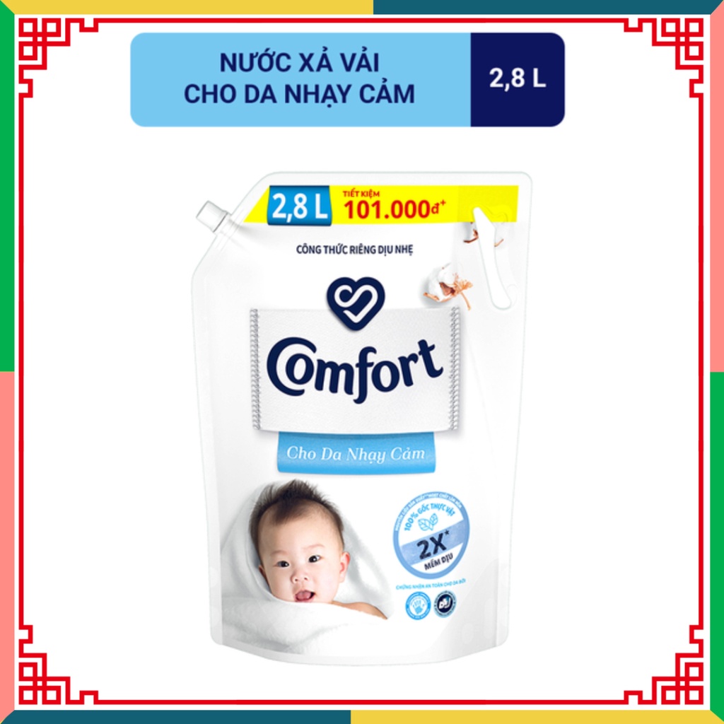 Nước xả vải Comfort Cho Da nhạy bén túi 2.8L ( Đại lý Ngọc Toản)