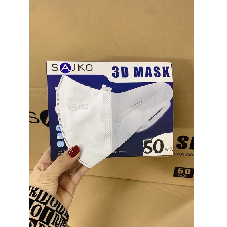 Khẩu Trang 3D Mask SAJKO Kháng Khuẩn 99% Chống Bụi Mịn Hộp 50 Chiếc
