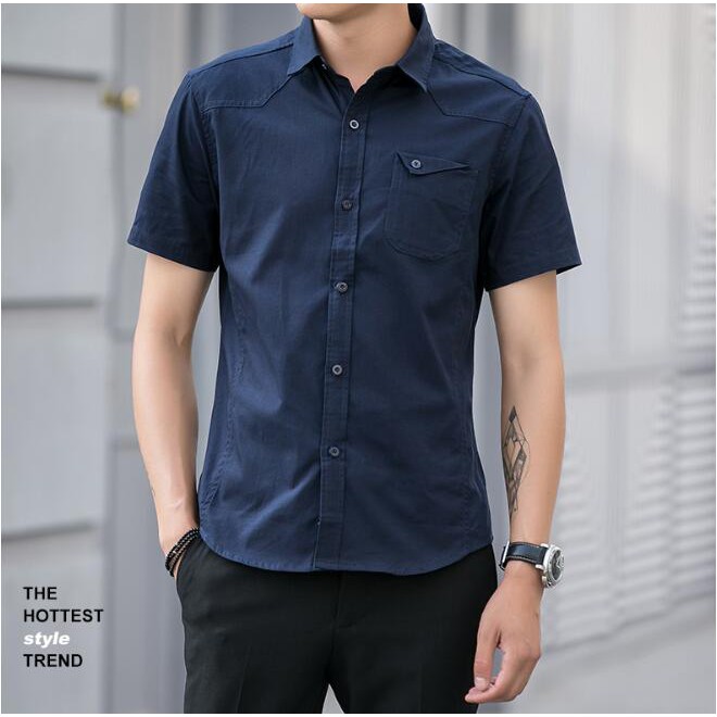 Áo Sơ Mi Nam Mới!! Áo Sơ Mi Oxford Ngắn Tay Thời Trang Cá Tính Cho Nam