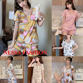 XẢ KHO 50K Bộ Đồ Ngủ Nữ - Pijama Quần Áo Mặc Ở Nhà Mùa Hè Cộc Tay Quần Đùi Dáng Hàn Quốc Xinh Đi Chơi BĐN31