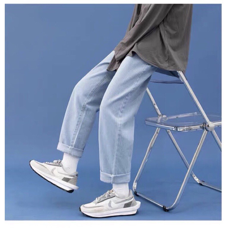 Quần jean Baggy ống suông, rộng nam, nữ - JBG01 hottrend hàn quốc 2021