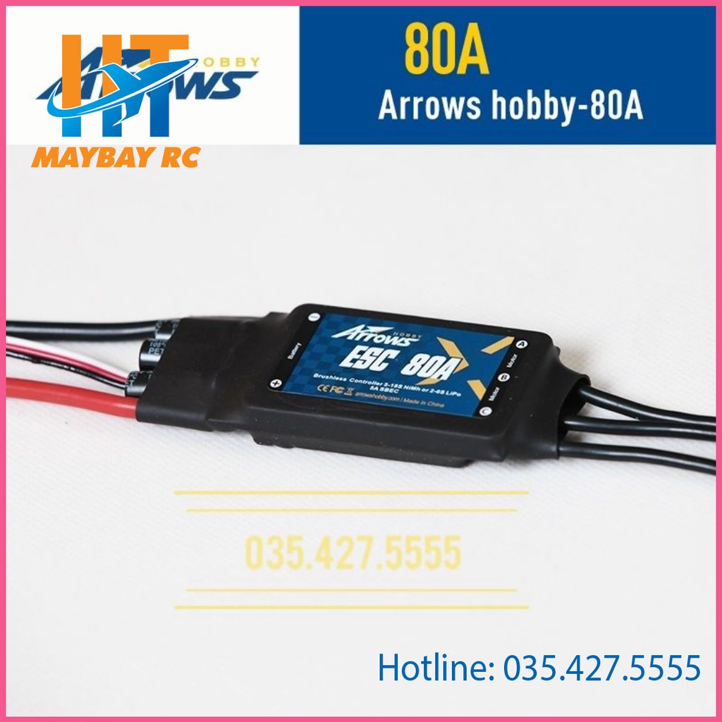 ESC Điều Tốc Không Chổi Than Arrows hobby 80A 2-6S
