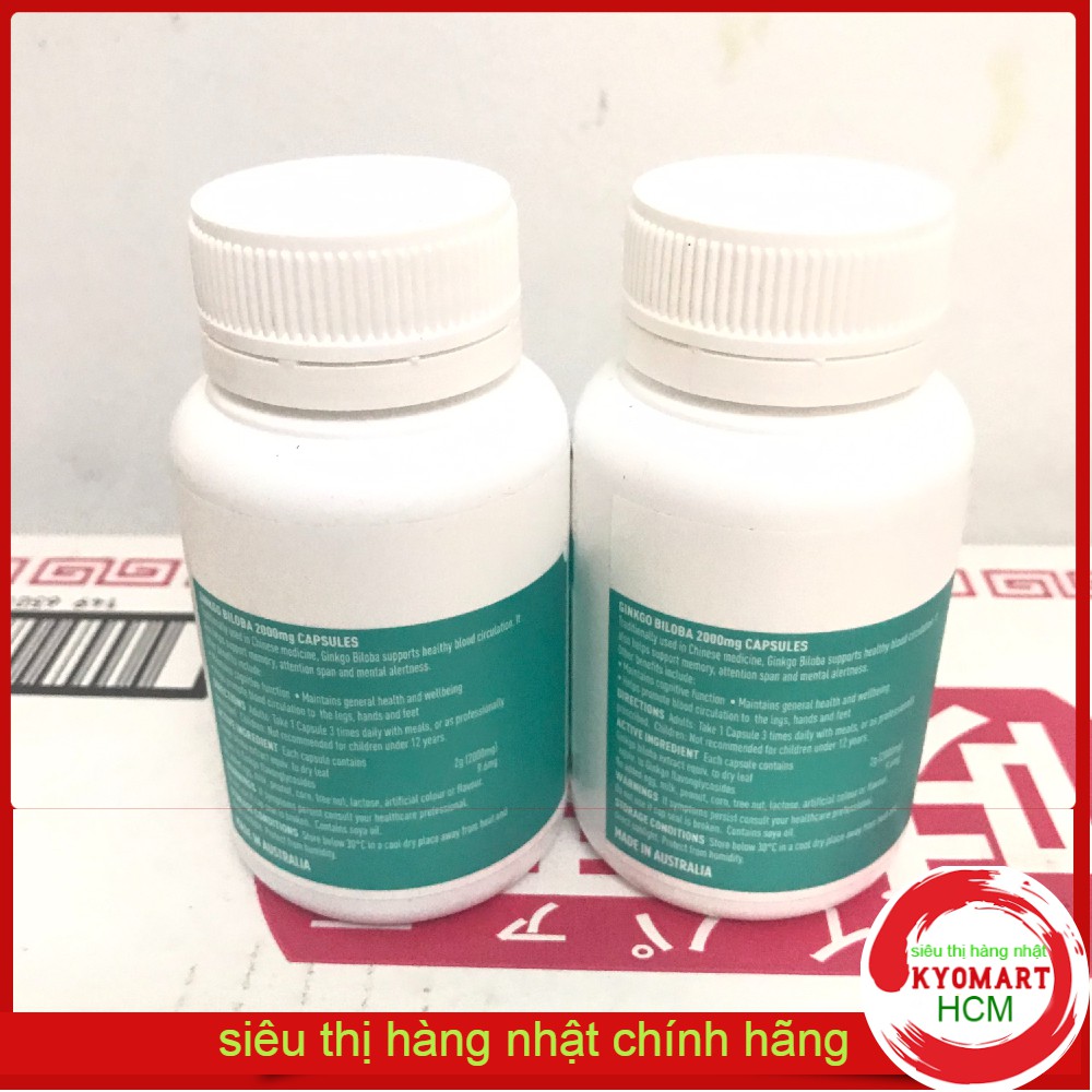 Thuốc bổ não Healthy care ginkgo biloba 2000mg 100 viên [date t9/2023]