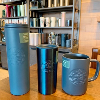 - set ba mẫu bình/ cốc sứ recycled navy blue tumbler/ ceramic mug 16oz