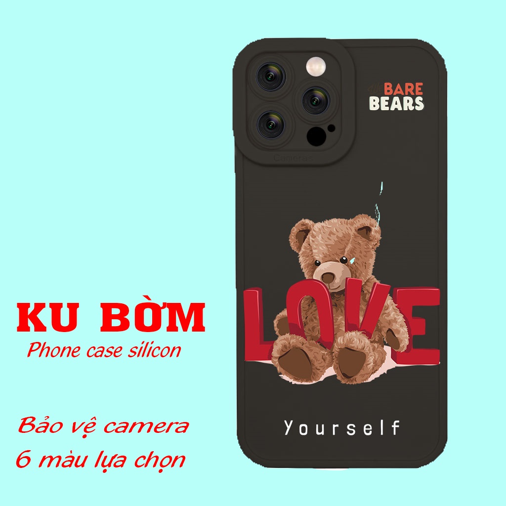 Ốp iphone tình yêu gấu bông yêu thương cho Iphone 6 7 8 Plus 11 12 13 mini Pro Max X Xr HA-22BEAR060