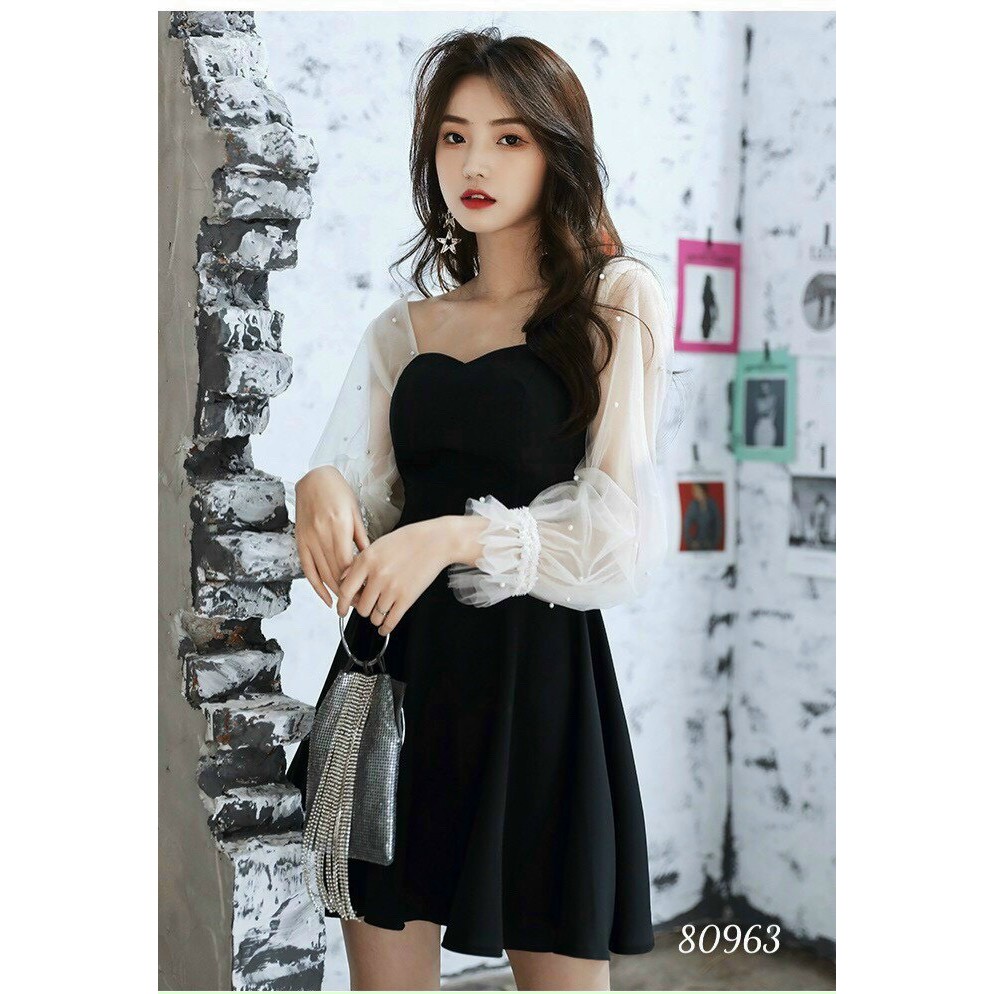 Đầm đi tiệc tay phồng đính hạt siêu xinh