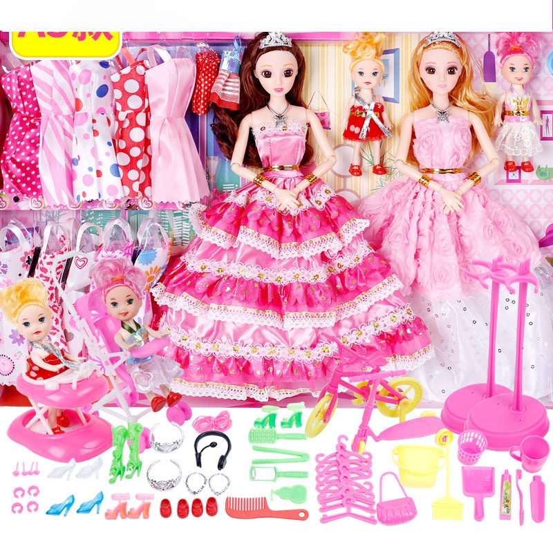 Set 73 Món Đồ Chơi Búp Bê Barbie Xinh Xắn Cho Bé Gái