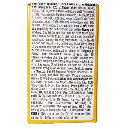 Bánh Quy ăn dặm HEINZ Farley 120g