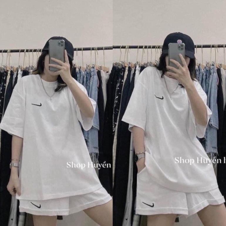 Sét Bộ Đồ Thể Thao Đùi Dấu Phẩy Áo Thun + Quần Đùi Unisex Form Thụng Tay Lỡ Freesize