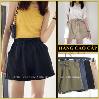 Quần short nữ , quần đùi nữ ống rộng chất đũi mát siêu đẹp Cao Cấp