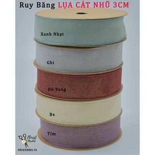 Ruy Băng Lụa Cát Nhũ 3 CM