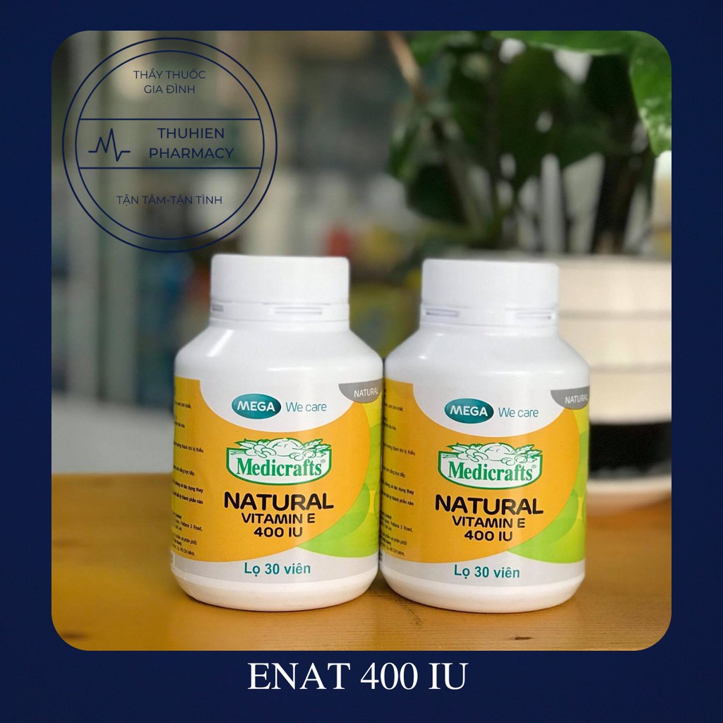 ENAT 400 IU - Bổ sung và dự phòng thiếu hụt vitamin E (Hộp 30 viên)