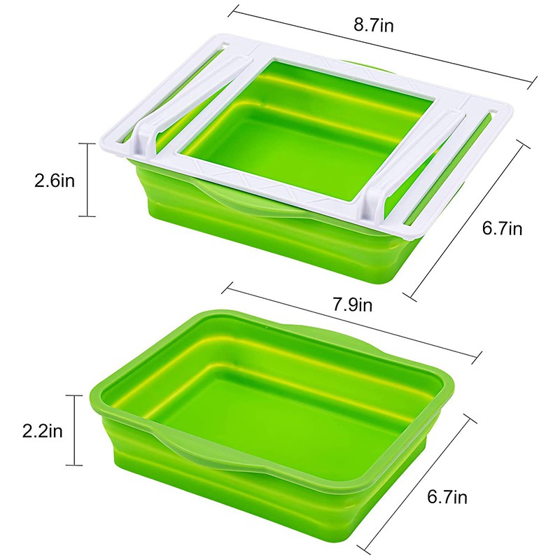 Bộ 2 ngăn kéo hình chữ nhật dung tích 1 lít để đựng đồ trong tủ lạnh