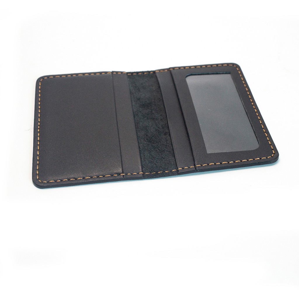 Ví nam nhỏ gọn da bò V130, ví đựng thẻ da thật, khâu tay thủ công, ví nam mini đường chỉ tinh tế, bảo hành 12 tháng