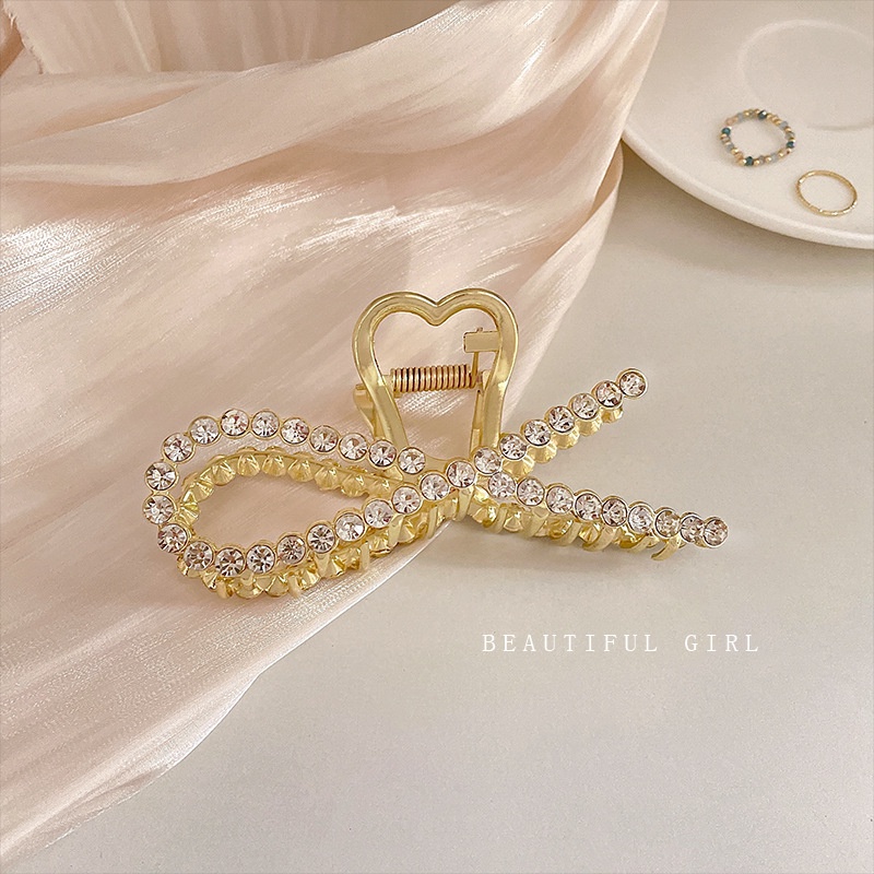 Kẹp tóc hình cá mập bằng kim loại đính ngọc trai giả thời trang cho nữ