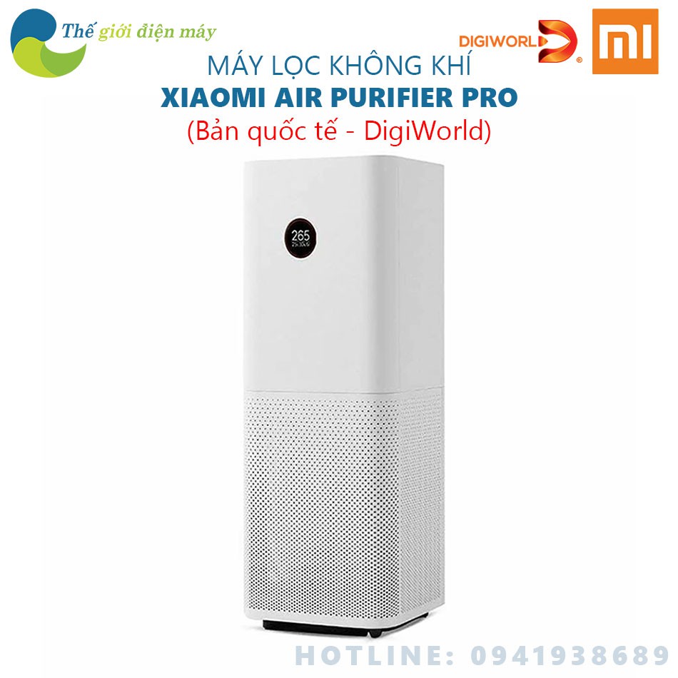 [Bản quốc tế] Máy lọc không khí Mi Air Purifier Pro - Phân phối bởi DigiWorld - Shop Thế giới điện máy