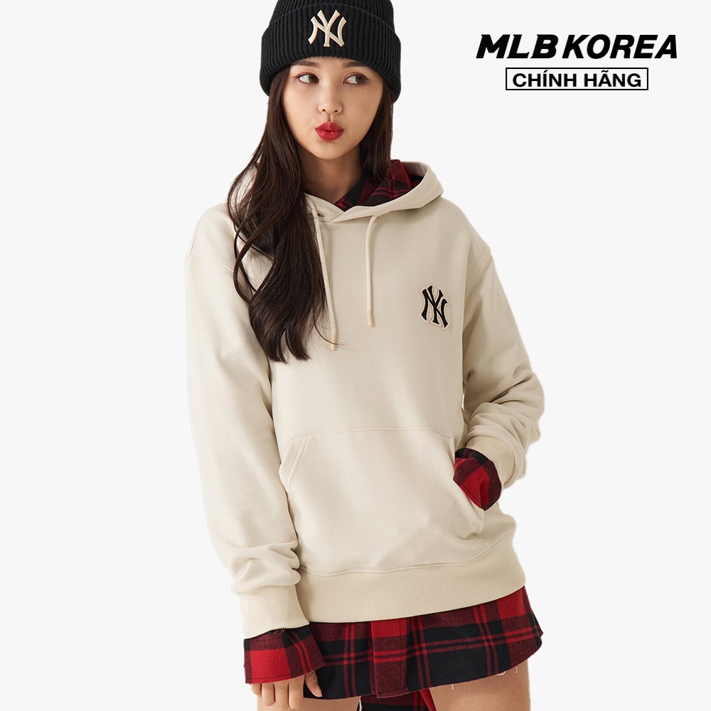 MLB - Áo hoodie tay dài phối mũ Check Big Logo 3AHDC0114-50CRS