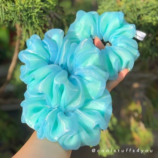 Buộc Tóc Scrunchies Thiết Kế Voan 2 Lớp Vải Phối Màu TURQUOISE🍃NGỌC LAM