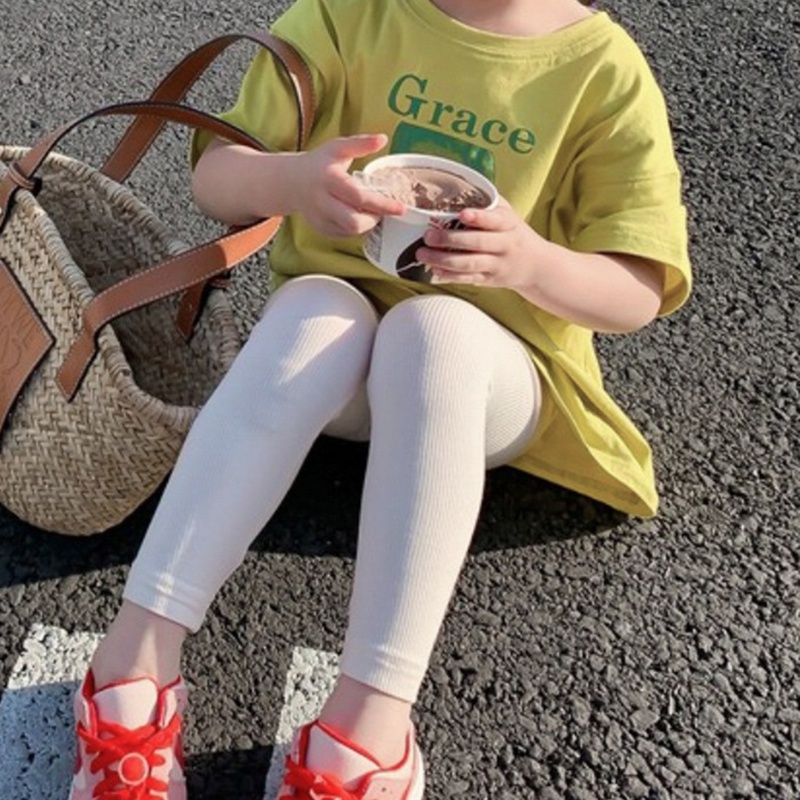 Quần Legging Lửng Chất Liệu Cotton Mỏng Màu Sắc Kẹo Ngọt Thời Trang Mùa Hè Hàn Quốc Cho Bé Gái