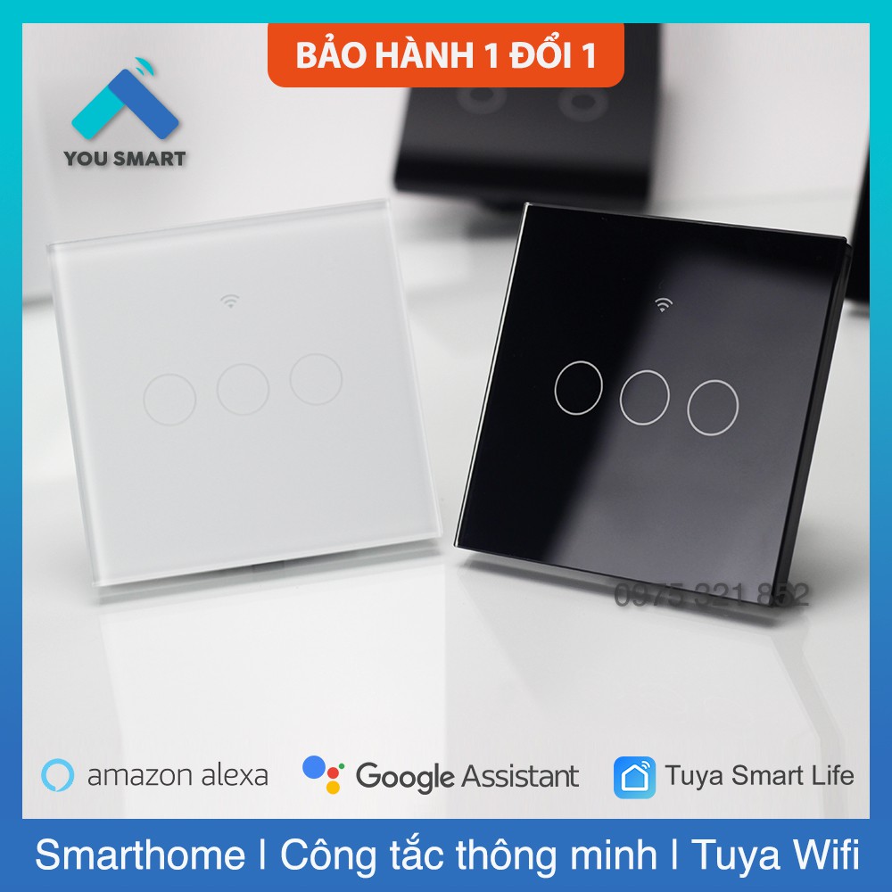 Công Tắc Thông Minh Vuông Wifi Tuya Smartlife 1-2-3-4 Nút