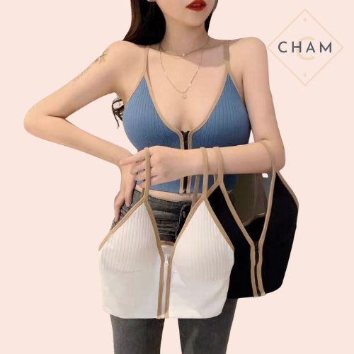 Áo Bra 2 Dây tập Gym CharmAiry, áo ngực nữ tập Gym, áo tập yoga, kèm mút ngực kéo khóa tiện lợi