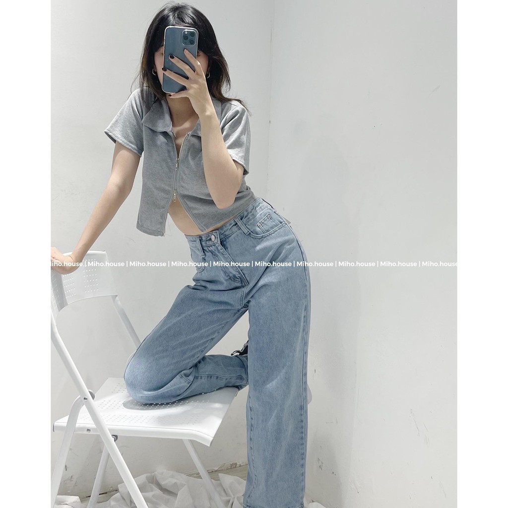 áo croptop cộc tay khóa giữ hàng xuất ulzzang | WebRaoVat - webraovat.net.vn