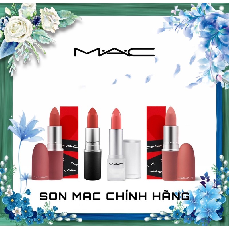 Son Mac Powder Kiss Lipstick, Mac Limited, Rettro Matte Full size 3g Hàng Chính Hãng