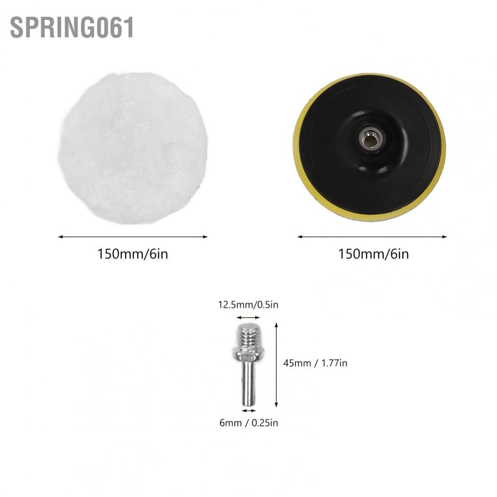 Spring061 Buffing Pad Cover Plush Washable Buffer Polisher with Wheel for Car Polishing Machines