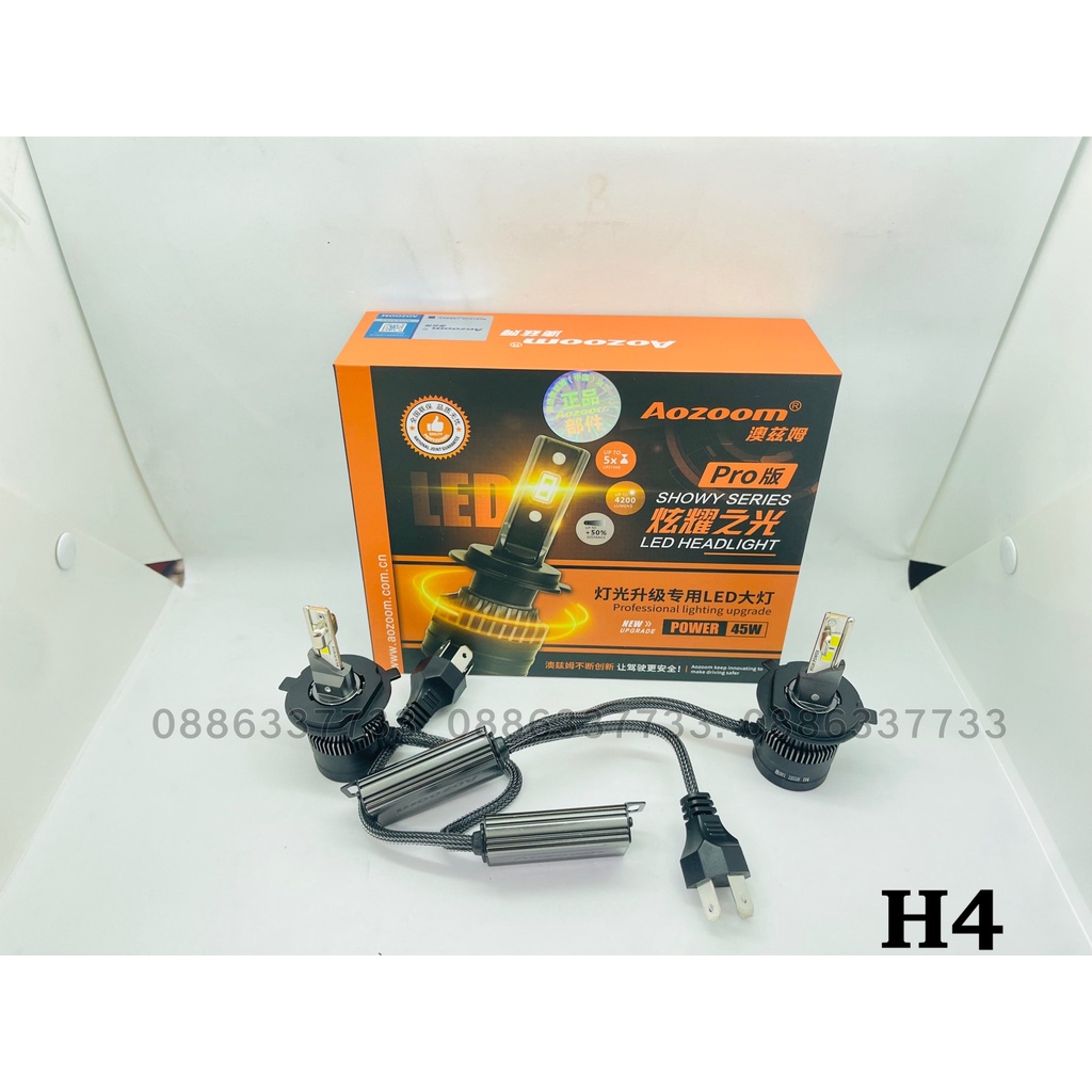 1 Cái Bóng đèn led Aozoom 45W các chân H4, H7, H11, 9005,9012. Bảo hành 2 năm