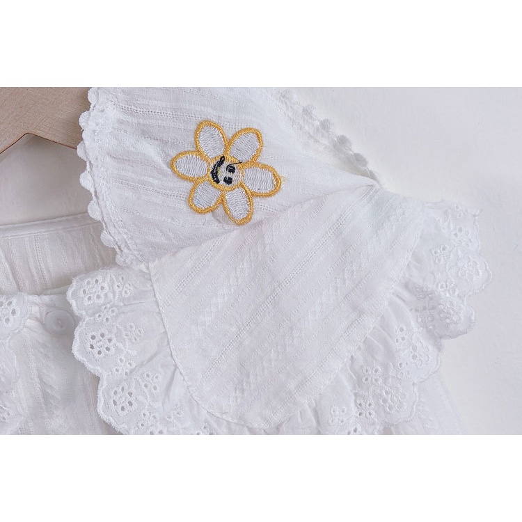 Set quần áo bé gái thêu hoa dễ thương