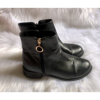 💚👢 (Giày si nữ hiệu vintage- secondhand) Giày bốt da nữ hiệu Nhật•