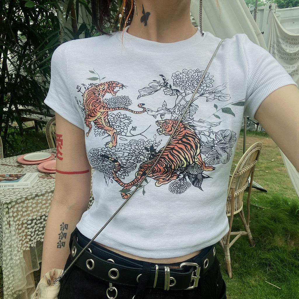 Áo Dệt Kim Tay Ngắn Hoạ Tiết Hoa Cho Phái Nữ