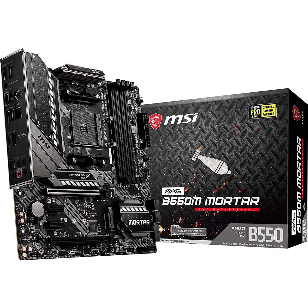 Bo mạch chủ chơi game Mortar MSI MAG B550M (AMD AM4, DDR4, PCIe 4.0, SATA 6Gb / s, M.2,)