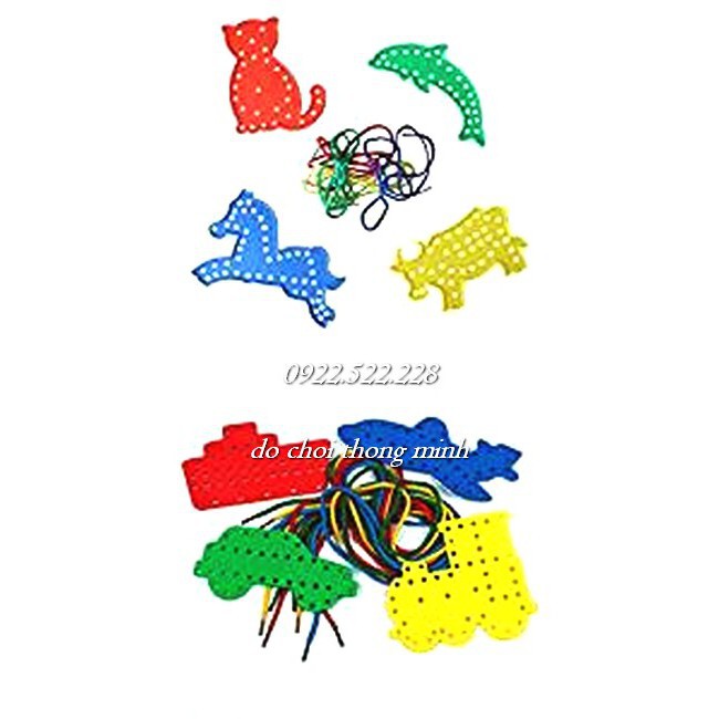 Combo 1 hình và 1 dây xâu luyện tay tập luồn dây theo lỗ