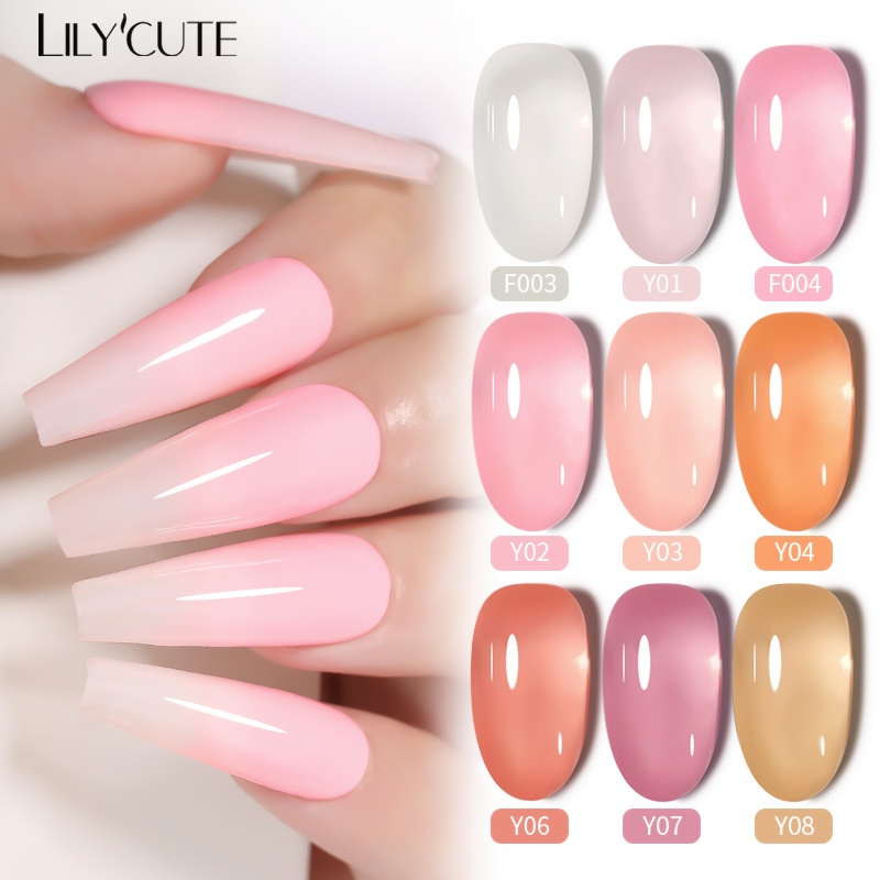 LILYCUTE 7ml Gel sơn móng tay gel Trong Suốt Sơn Móng Tay Dạng Thạch Màu Nude Trong Mờ Dễ Thương