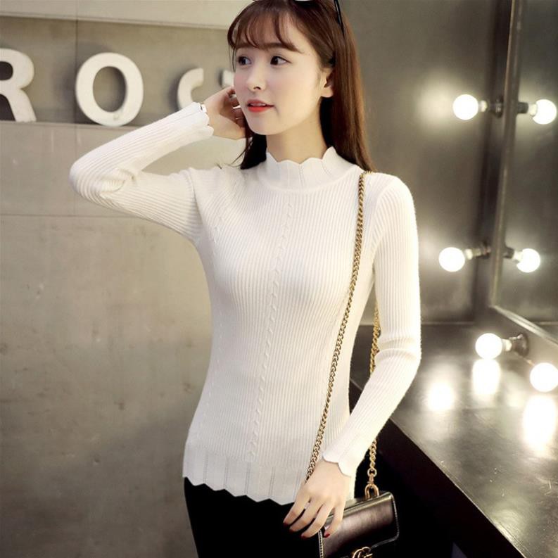 [ullzzang trang phục đông đồ len] Aó len nữ cardigan choàng len cổ lọ họa tiết cách điệu AK13057 - 250 😍 *