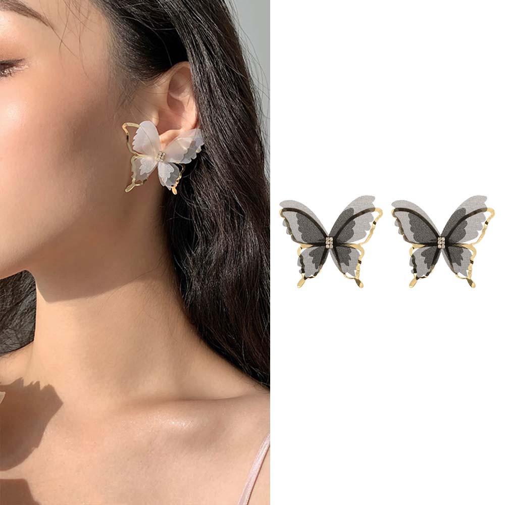 Bông Tai Hình Bướm Đính Đá Thời Trang Cho Nữ