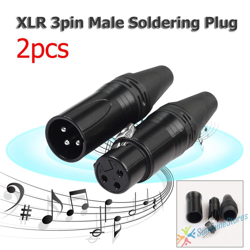 1 Pair XLR 3Pin Male Female DIY Audio Cable Plug Mic Connectors Solder Plug